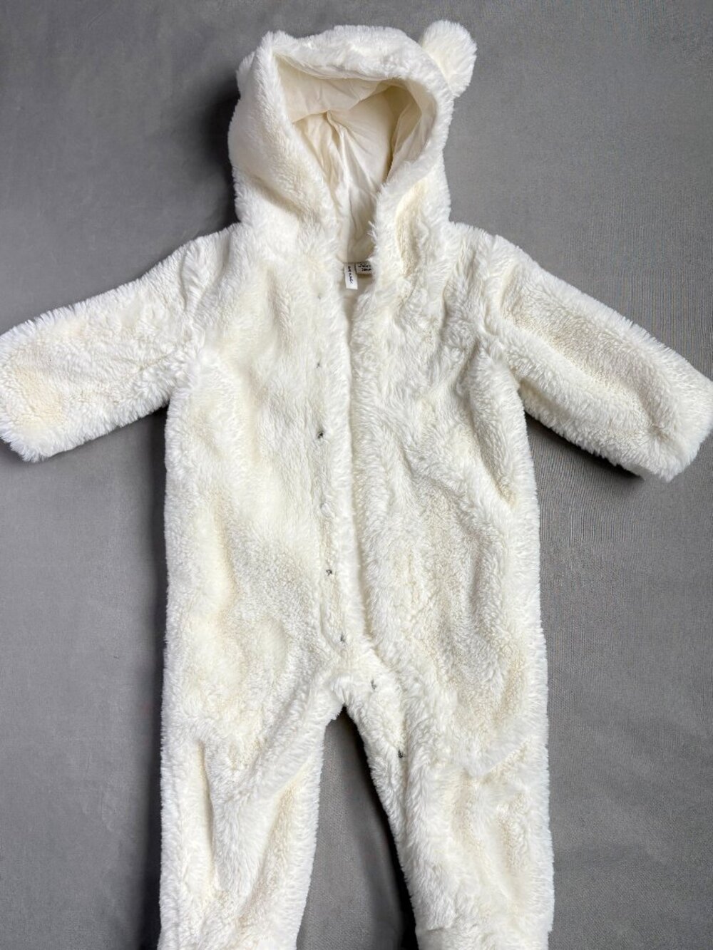 Janie and Jack Baby Bunting 6-9 Months Ivory Hooded Winter One Piece Snowsuit